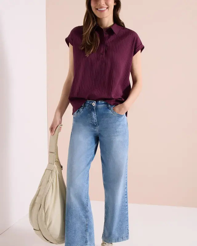 Cecil Structured Blouse - Sweet Grape Red