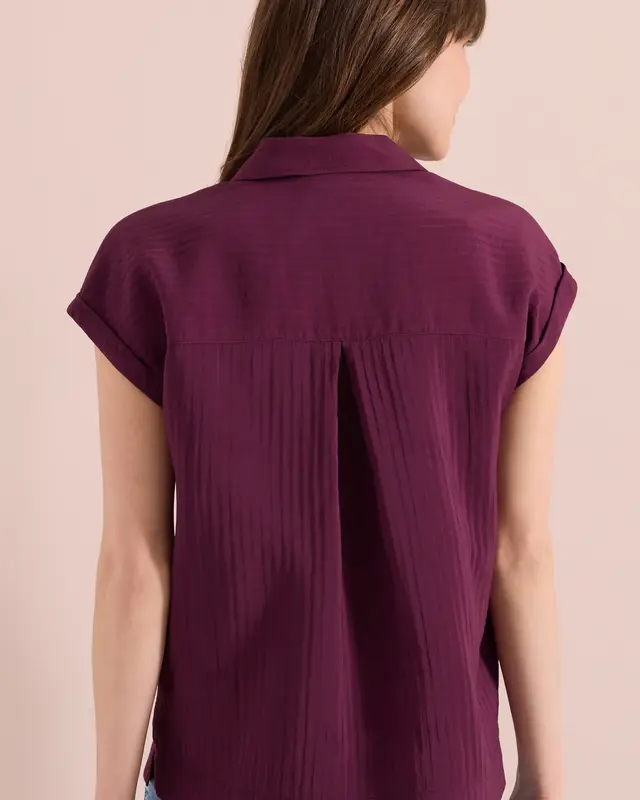 Cecil Structured Blouse - Sweet Grape Red