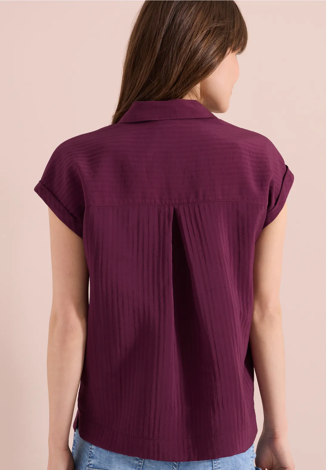 Cecil Structured Blouse - Sweet Grape Red