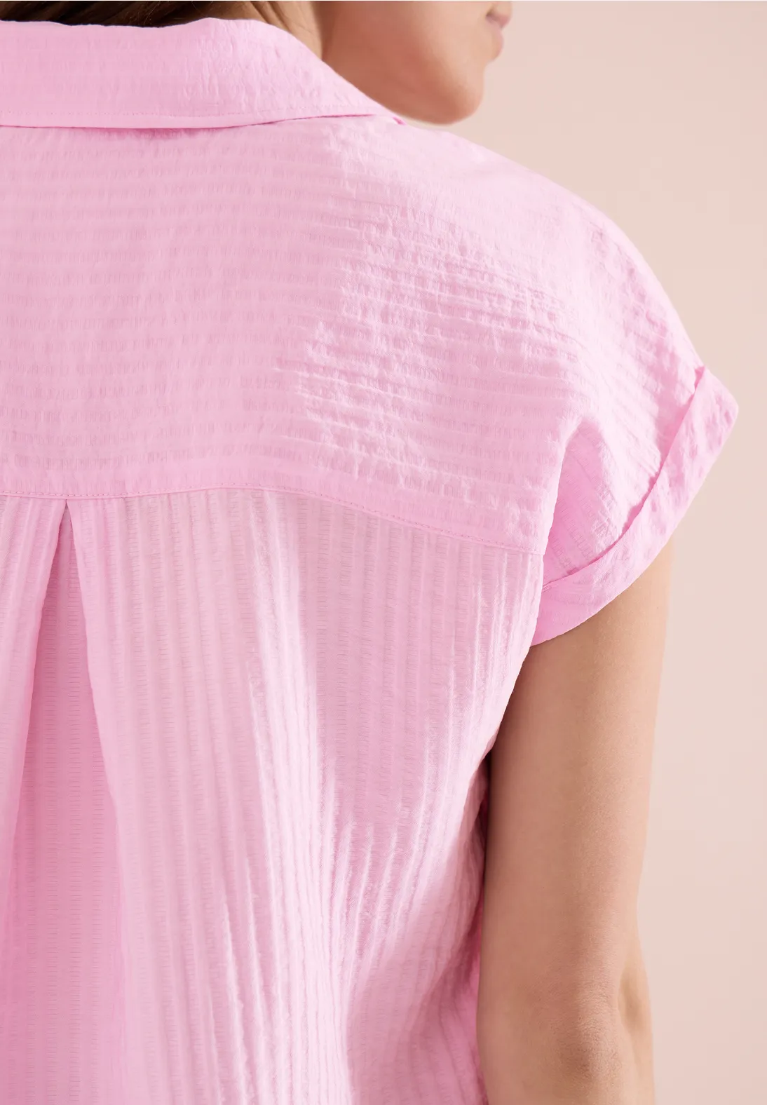 Cecil Structured Blouse - Light Blush Rose