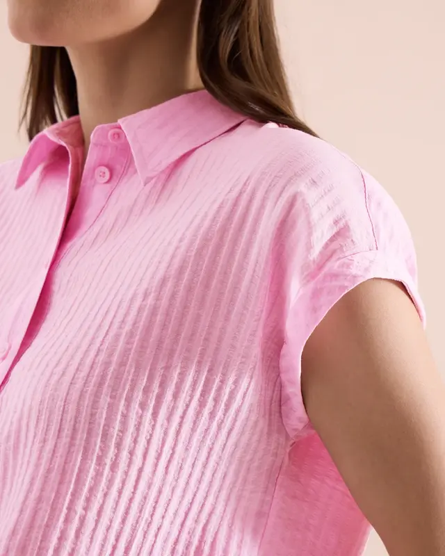 Cecil Structuur Blouse - Light Blush Rose