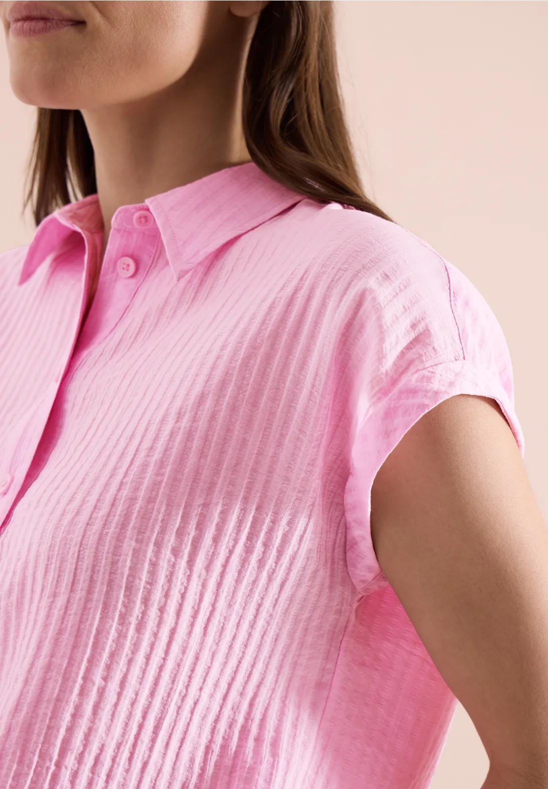 Cecil Structured Blouse - Light Blush Rose