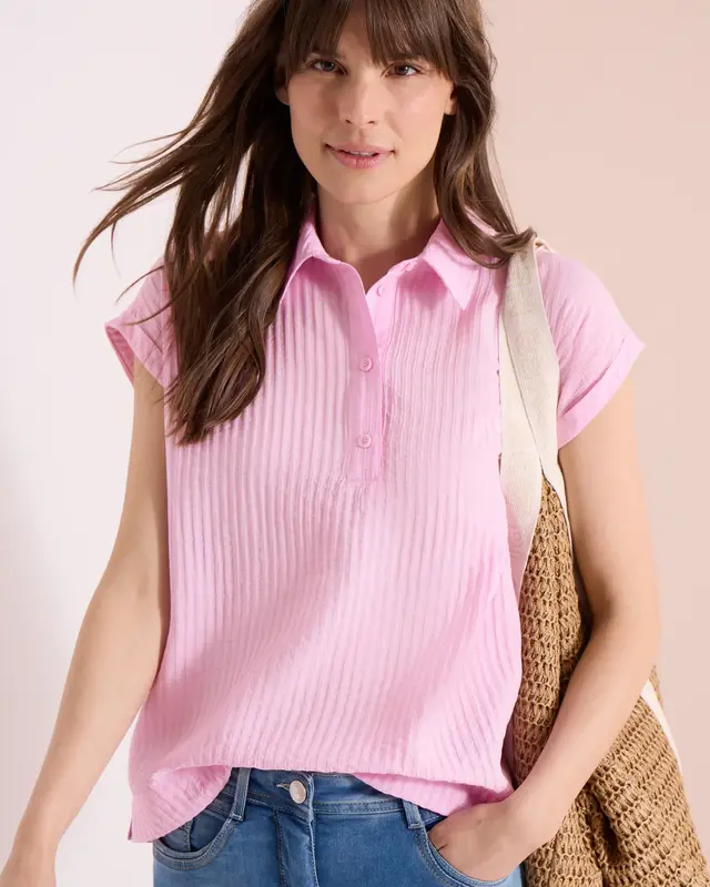 Cecil Structured Blouse - Light Blush Rose