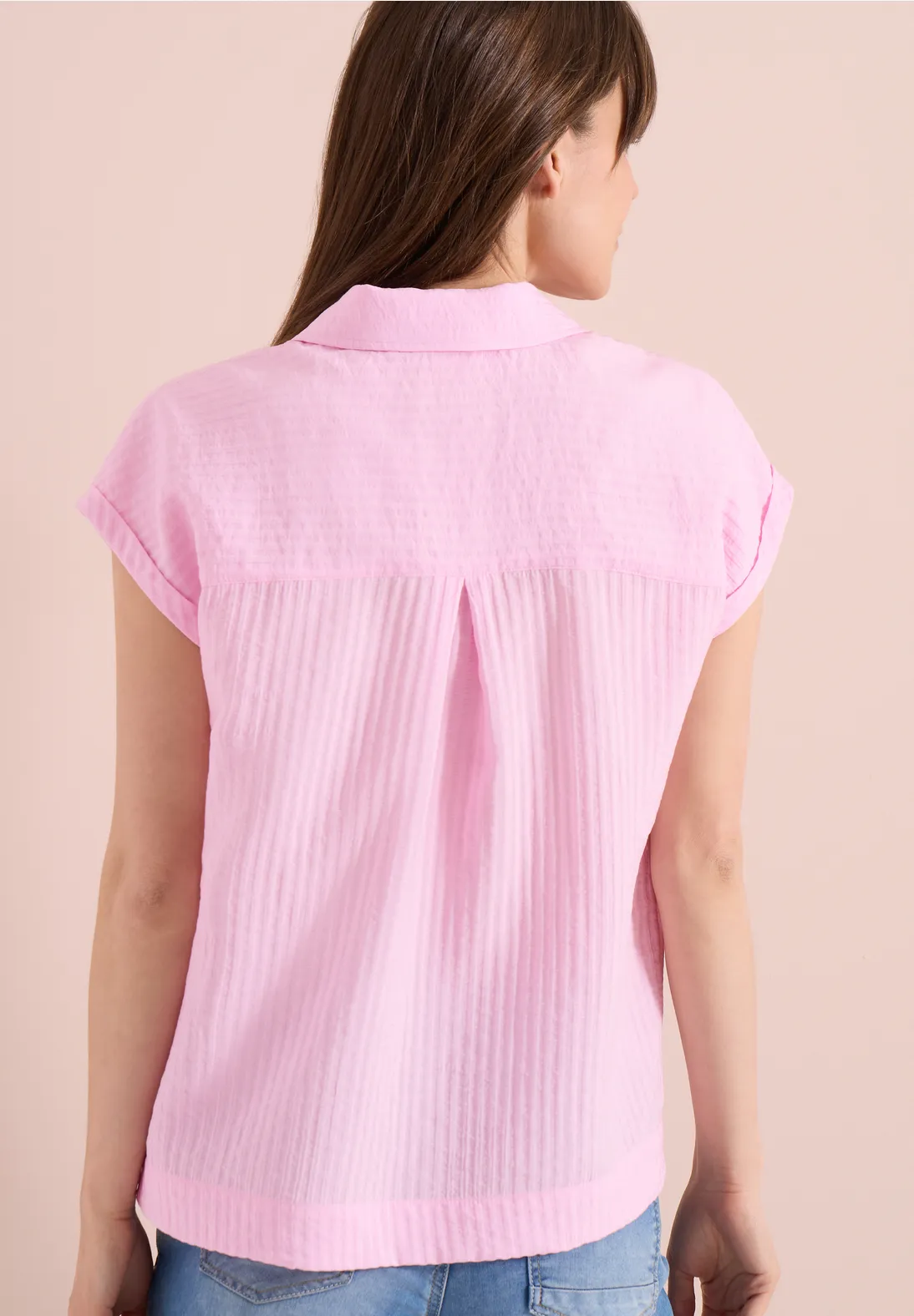 Cecil Struktur Bluse - Light Blush Rose