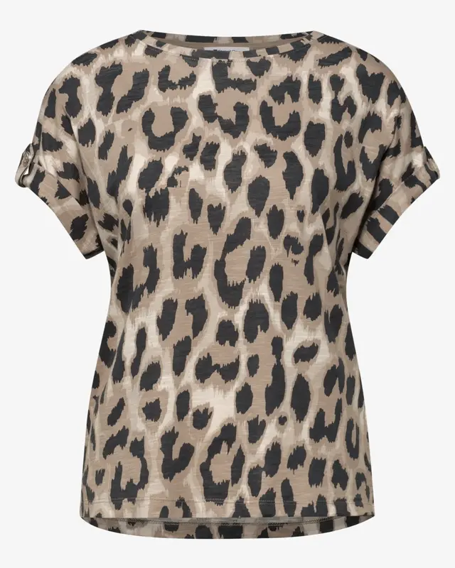 Street One Shirt Leo Patroon - Timeless Beige