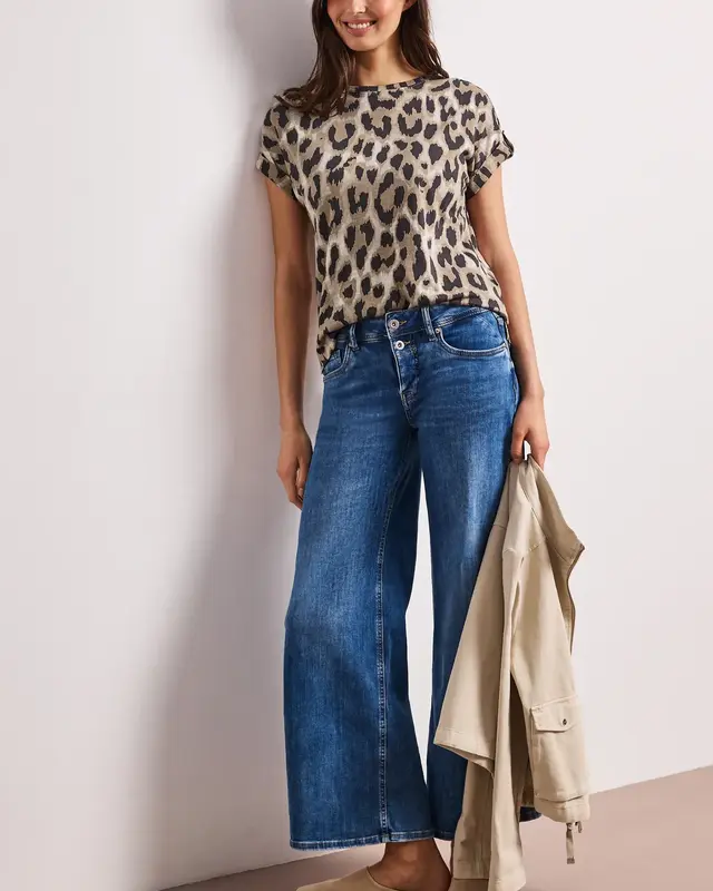 Street One Shirt Leo Print - Timeless Beige