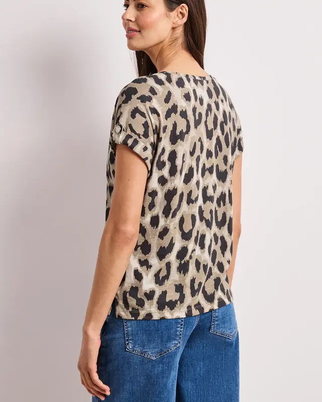 Street One Shirt Leo Patroon - Timeless Beige