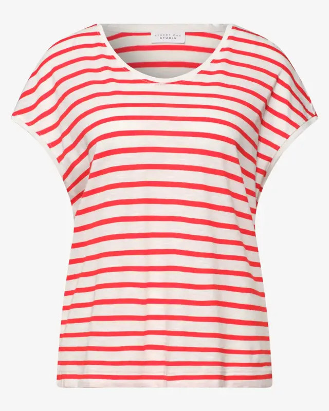 Street One Studio Shirt mit Streifen - Chili Red