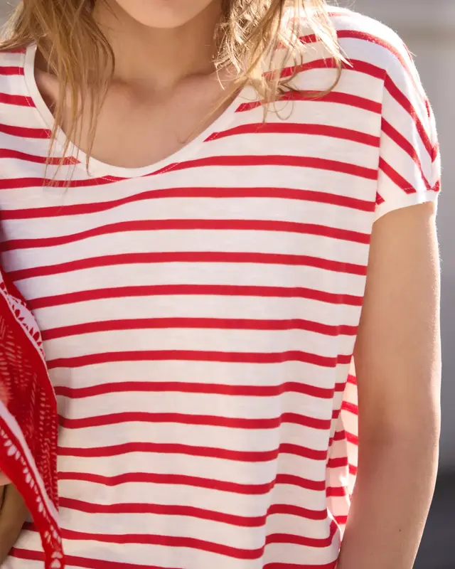 Street One Studio Shirt mit Streifen - Chili Red