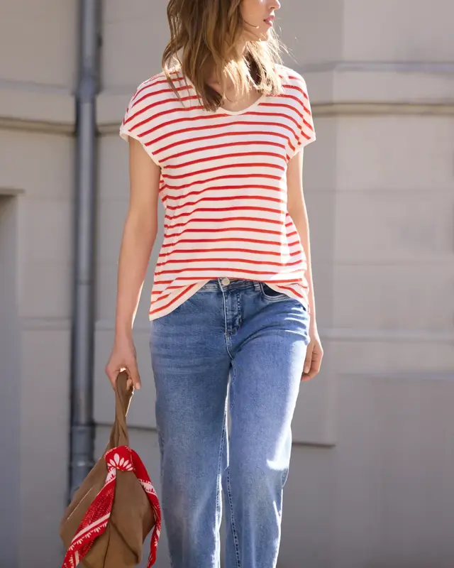 Street One Studio Shirt mit Streifen - Chili Red