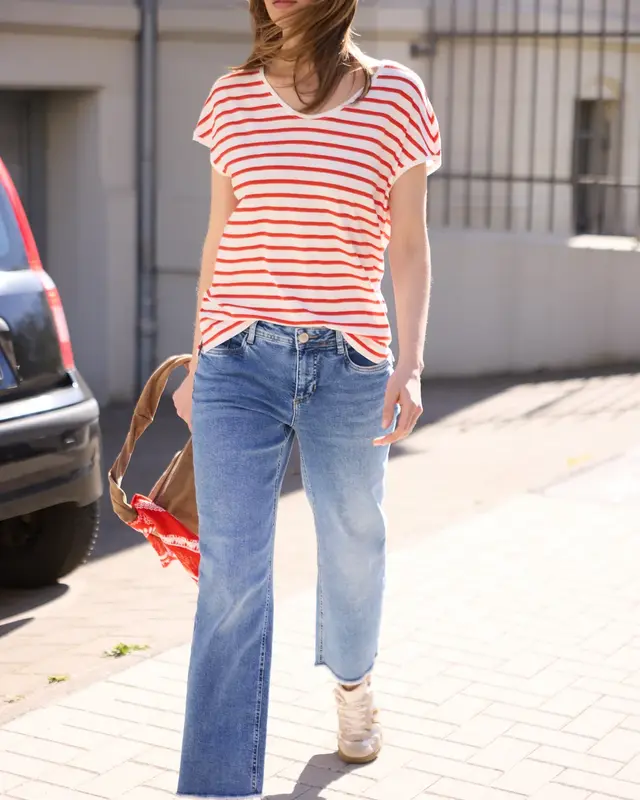 Street One Studio Shirt with Stripes - Chili Red