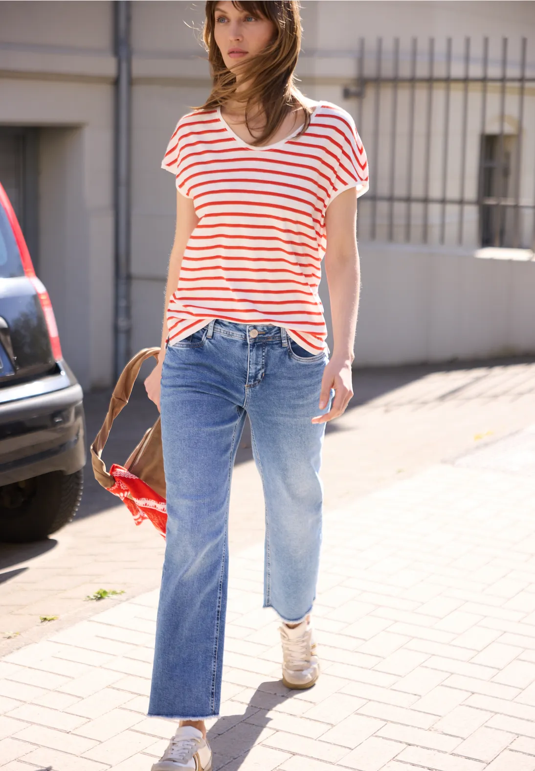 Street One Studio Shirt met Strepen - Chili Red