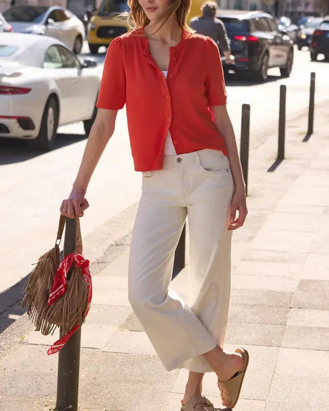 Street One Studio Kurzarm Cardigan - Chili Red