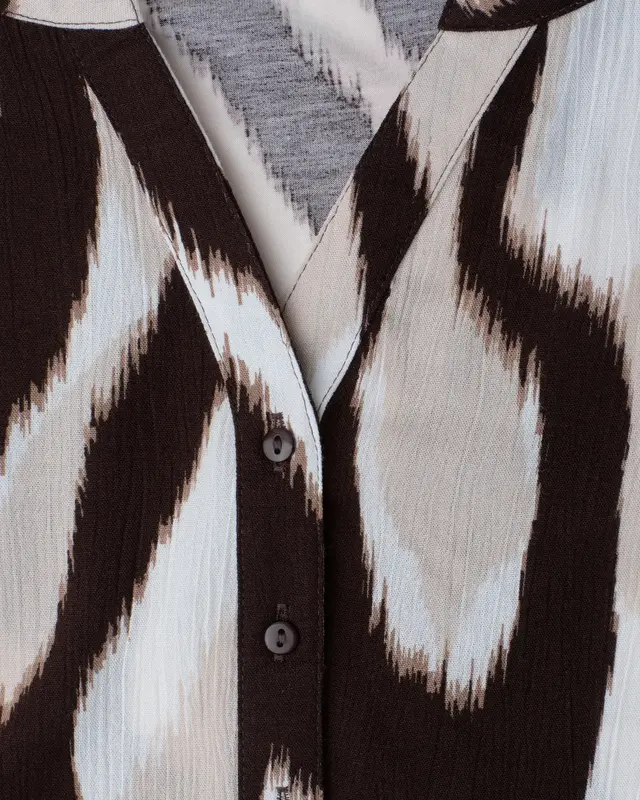 Street One Materialmix Shirt - Espresso Brown