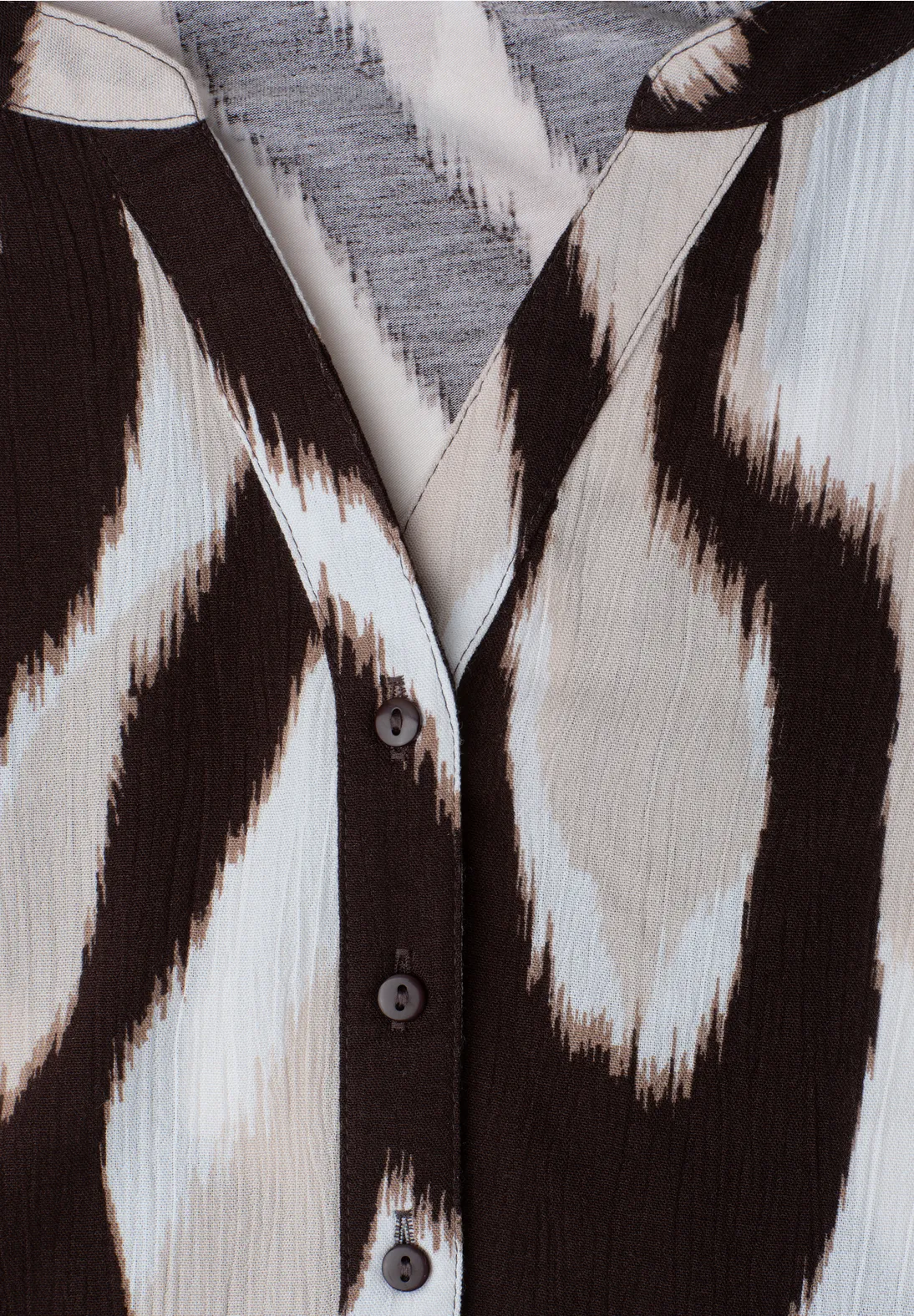 Street One Materiaalmix Shirt - Espresso Brown