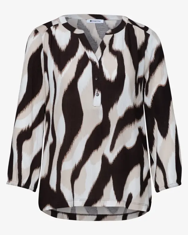 Street One Materialmix Shirt - Espresso Brown