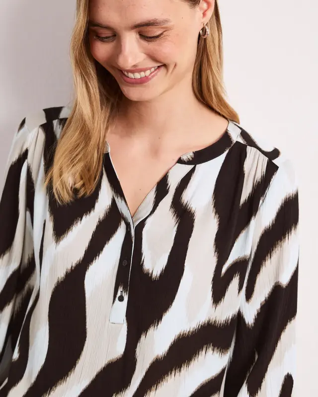 Street One Materiaalmix Shirt - Espresso Brown