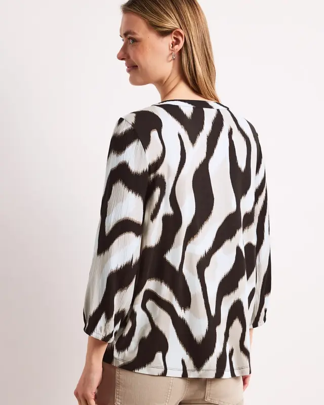 Street One Materiaalmix Shirt - Espresso Brown