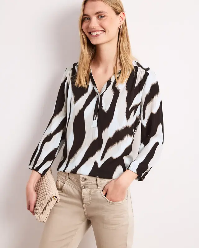 Street One Materialmix Shirt - Espresso Brown