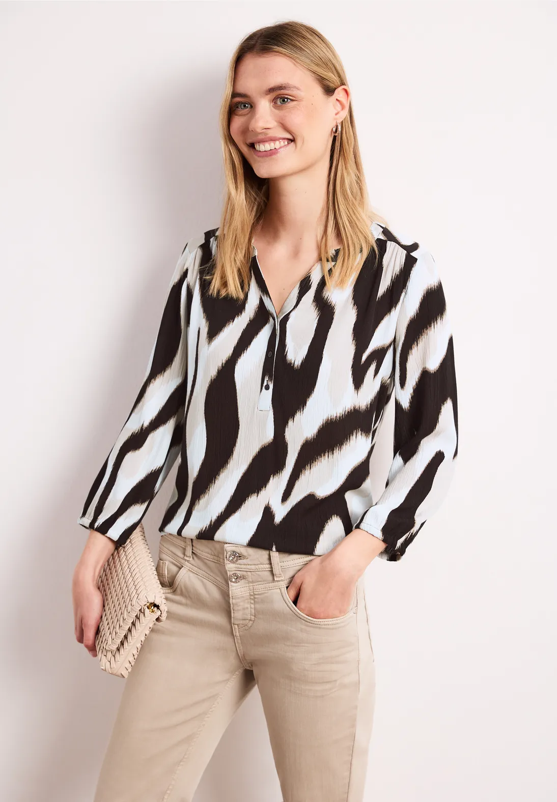 Street One Materialmix Shirt - Espresso Brown