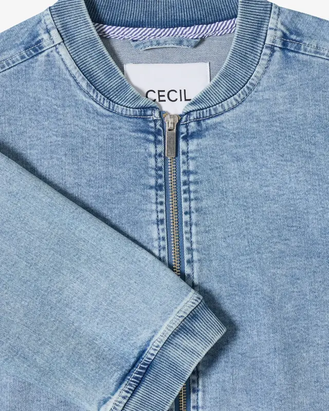 Cecil Denim Blouson - Light Blue Used Wash