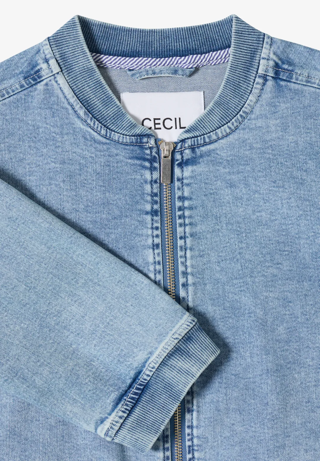 Cecil Denim Blouson - Light Blue Used Wash