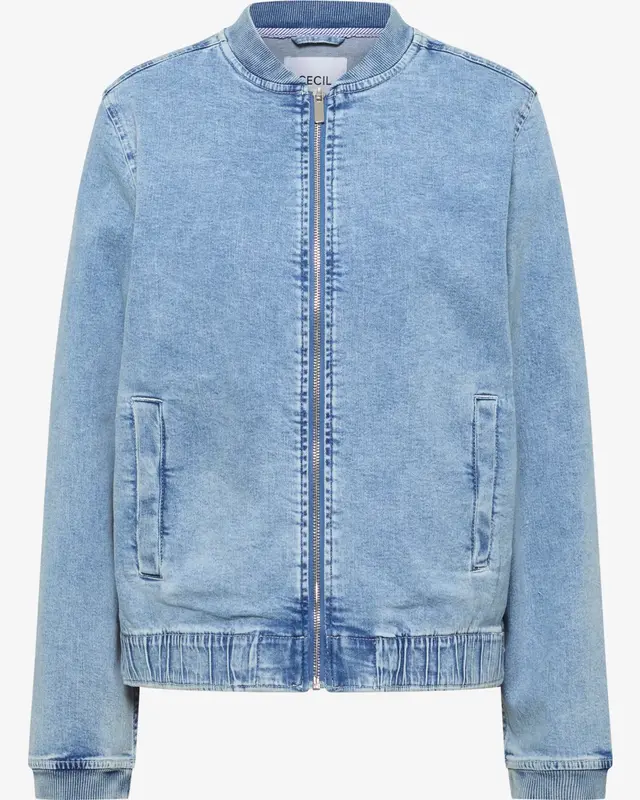 Cecil Denim Blouson - Light Blue Used Wash