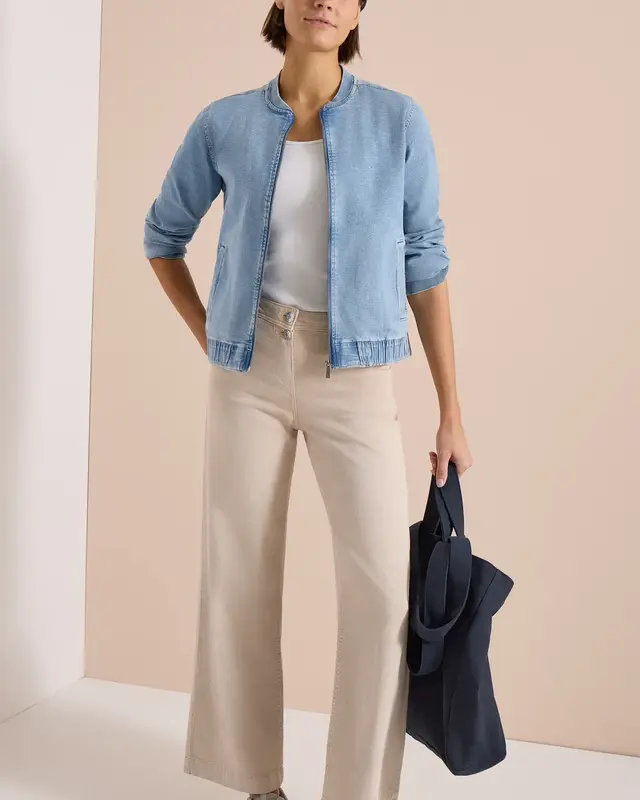 Cecil Denim Blouson - Light Blue Used Wash