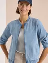 Cecil Denim Blouson - Light Blue Used Wash