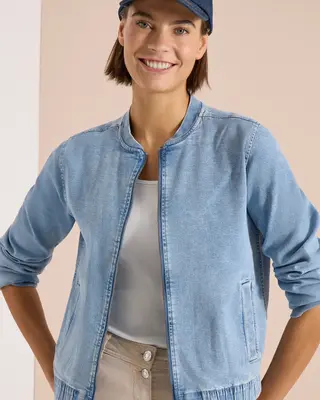 Cecil Denim Blouson - Light Blue Used Wash