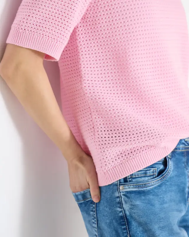 Cecil Struktur Pullover - Light Blush Rose