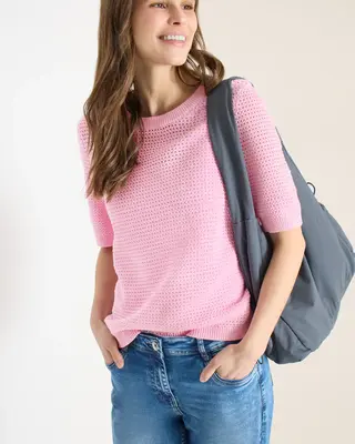 Cecil Structuur Trui - Light Blush Rose