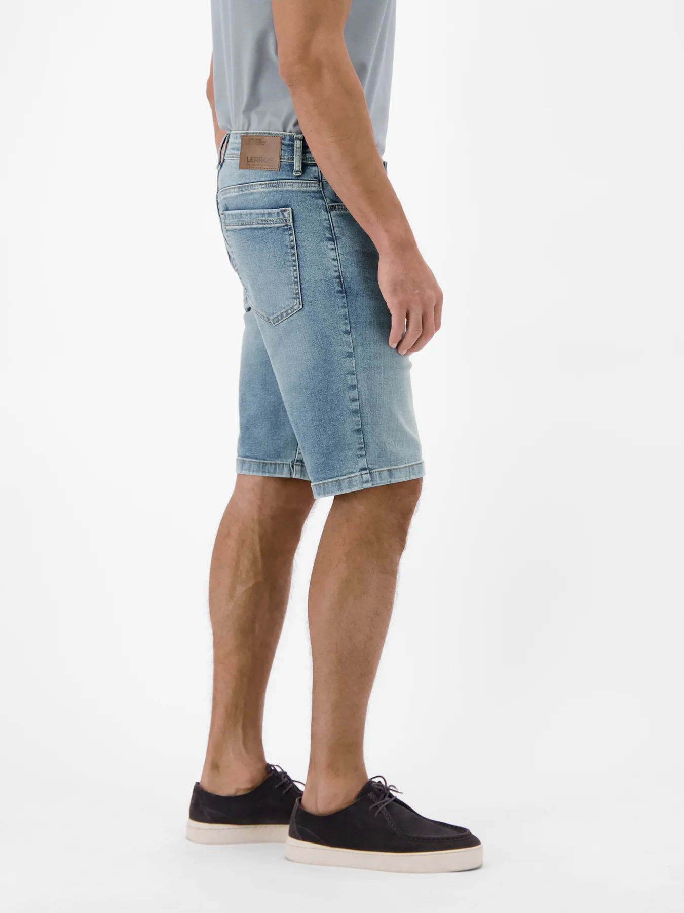 Lerros Denim Short - Light Blue Used Wash