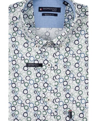 Giordano Short Sleeve Print Shirt- Green