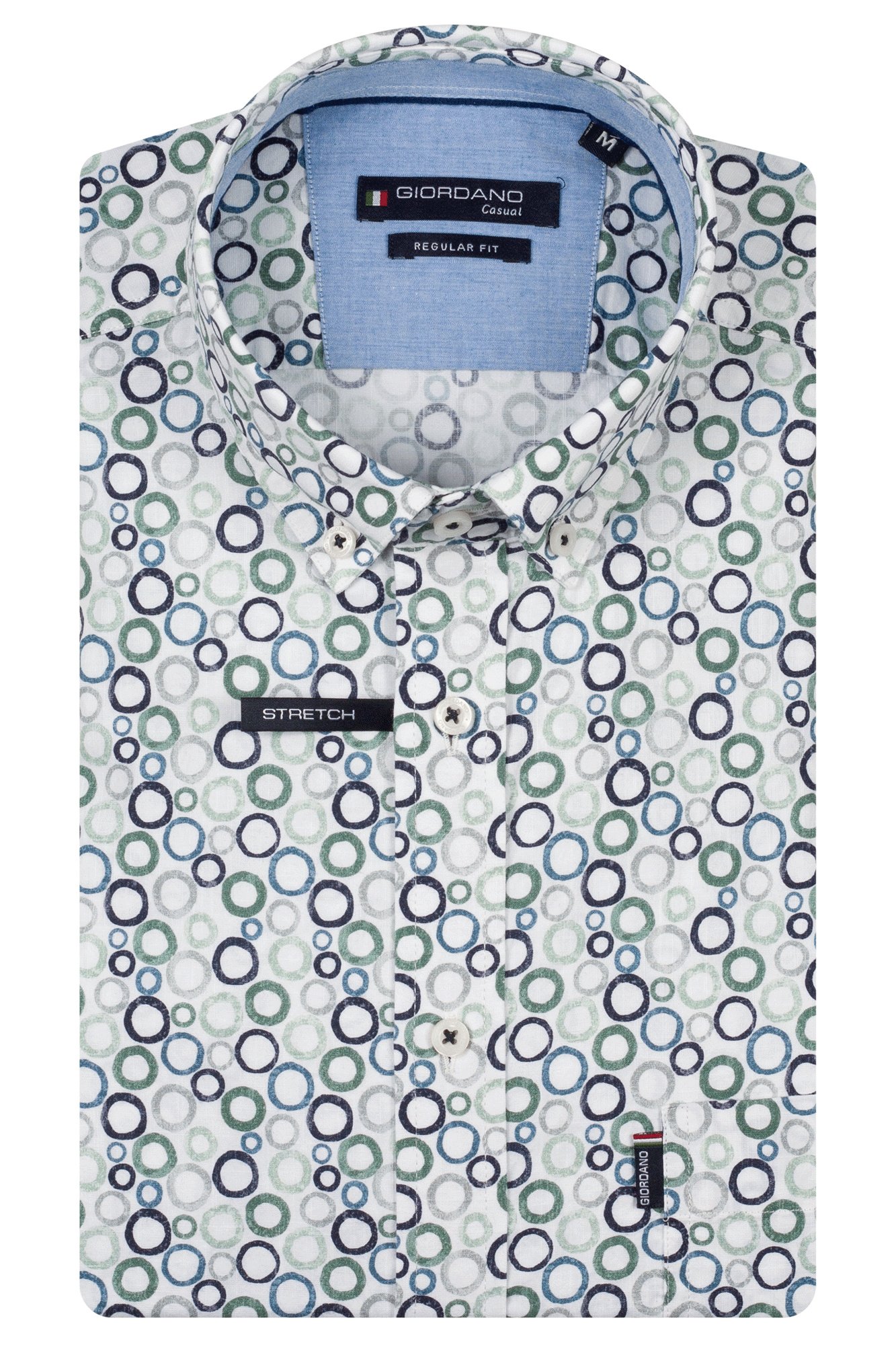 Giordano Print Overhemd Korte Mouw - Green