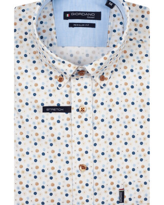 Giordano Print Overhemd Korte Mouwen - Navy