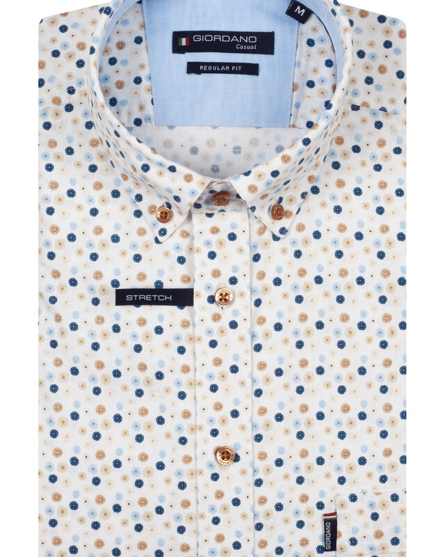 Giordano Print Overhemd Korte Mouwen - Navy