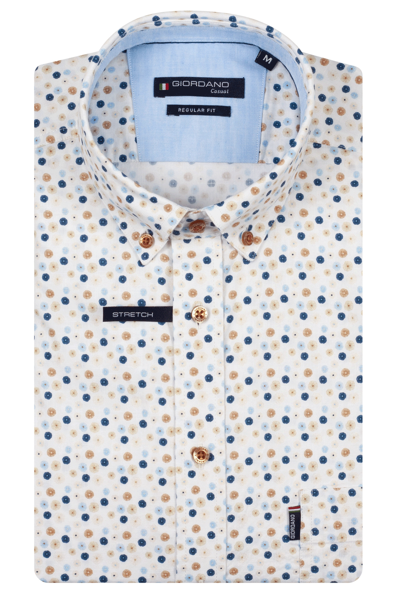 Giordano Print Overhemd Korte Mouwen - Navy
