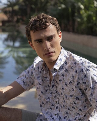 Giordano Palm Print Shirt - Green