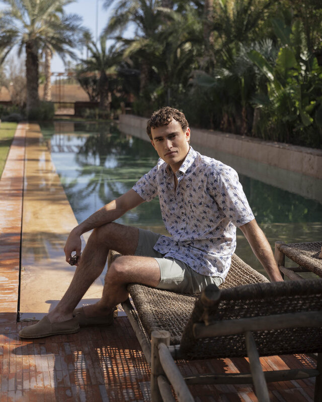 Giordano Palm Print Shirt - Green