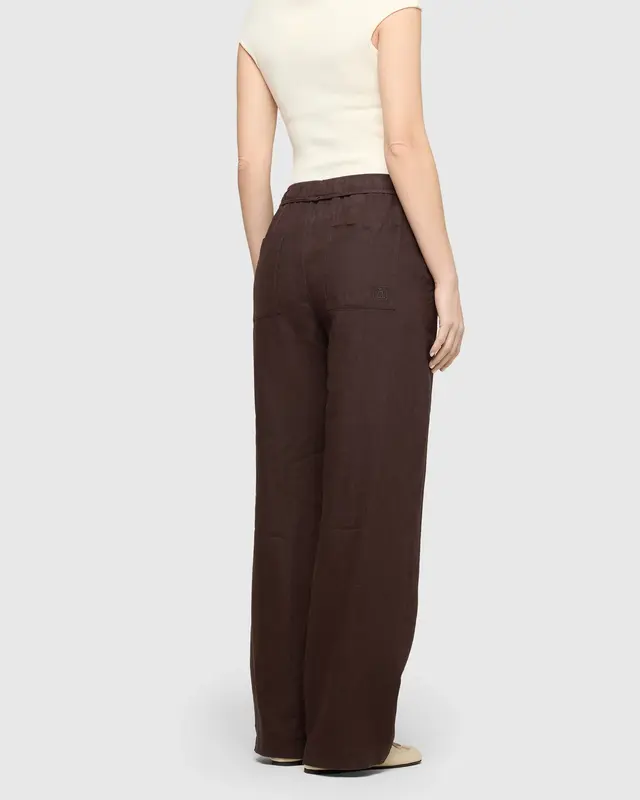Mac Jeans  Linnen Broek Chiara Belt - Truffle Brown