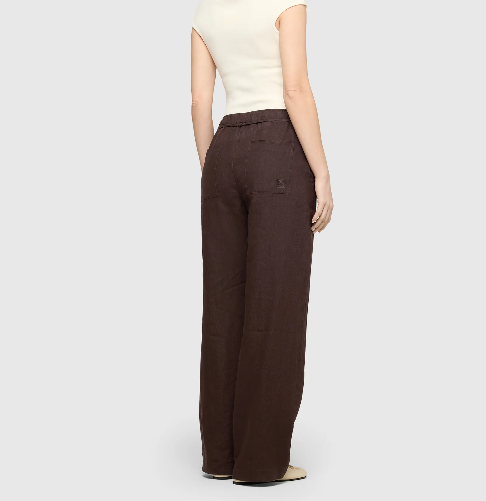 Mac Jeans  Linen Pants Chiara Belt - Truffle Brown
