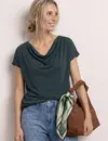 Street One Shirt Waterval Hals - Deep Bound Green