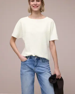 Street One Structuur Shirt - Off White