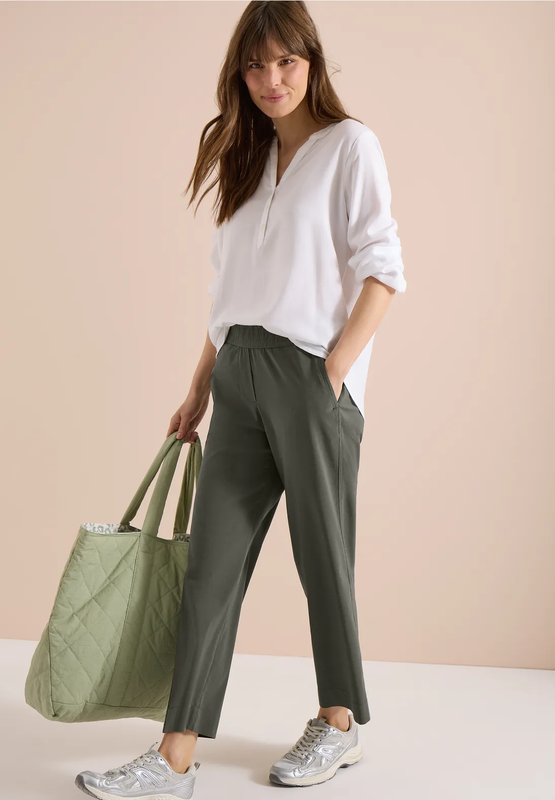 Cecil Summer Stretch Pants Neele - Clear Khaki