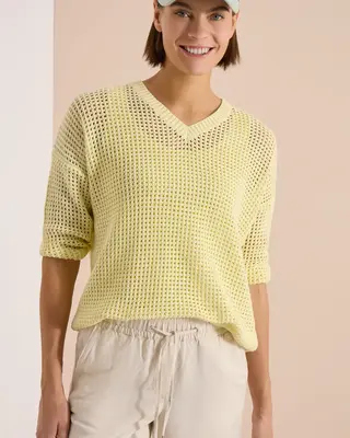 Cecil Pullover Strick Look - Light Buttermilk Yellow