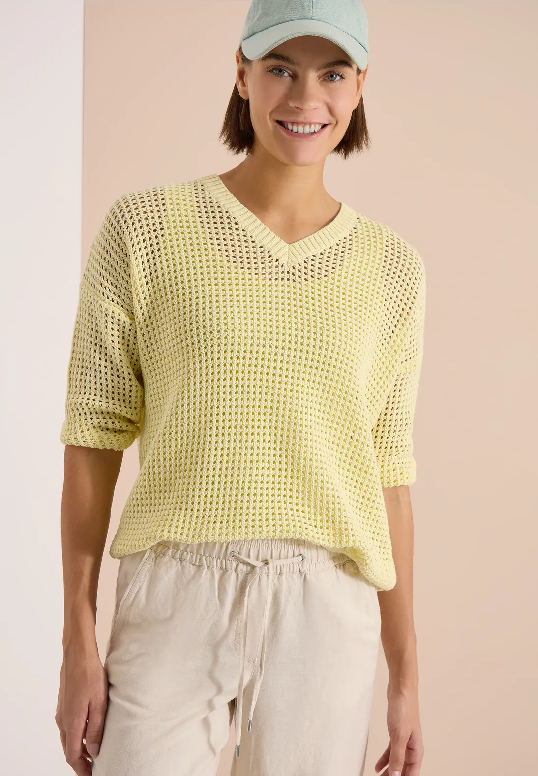Cecil Jumper Crochet Look - Light Buttermilk Yellow
