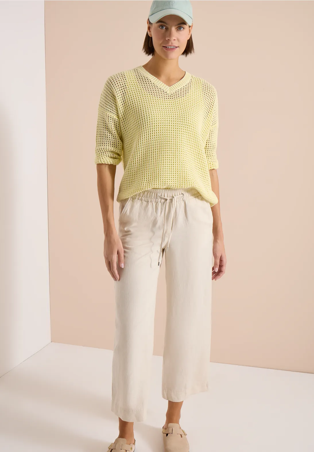 Cecil Jumper Crochet Look - Light Buttermilk Yellow