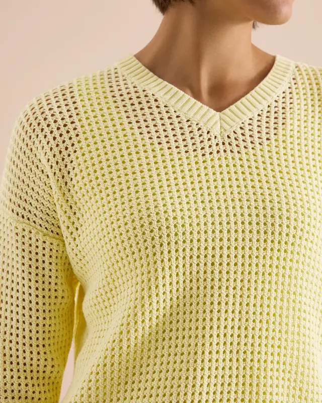 Cecil Trui Gehaakte Look - Light Buttermilk Yellow