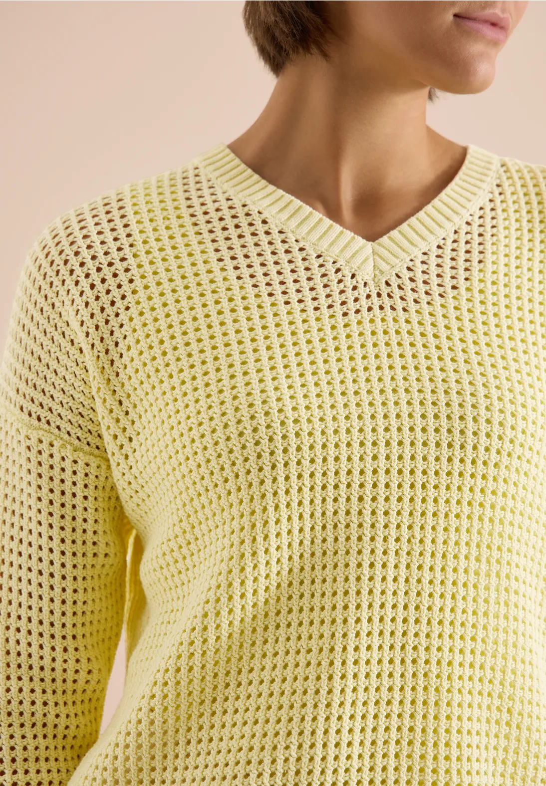 Cecil Jumper Crochet Look - Light Buttermilk Yellow